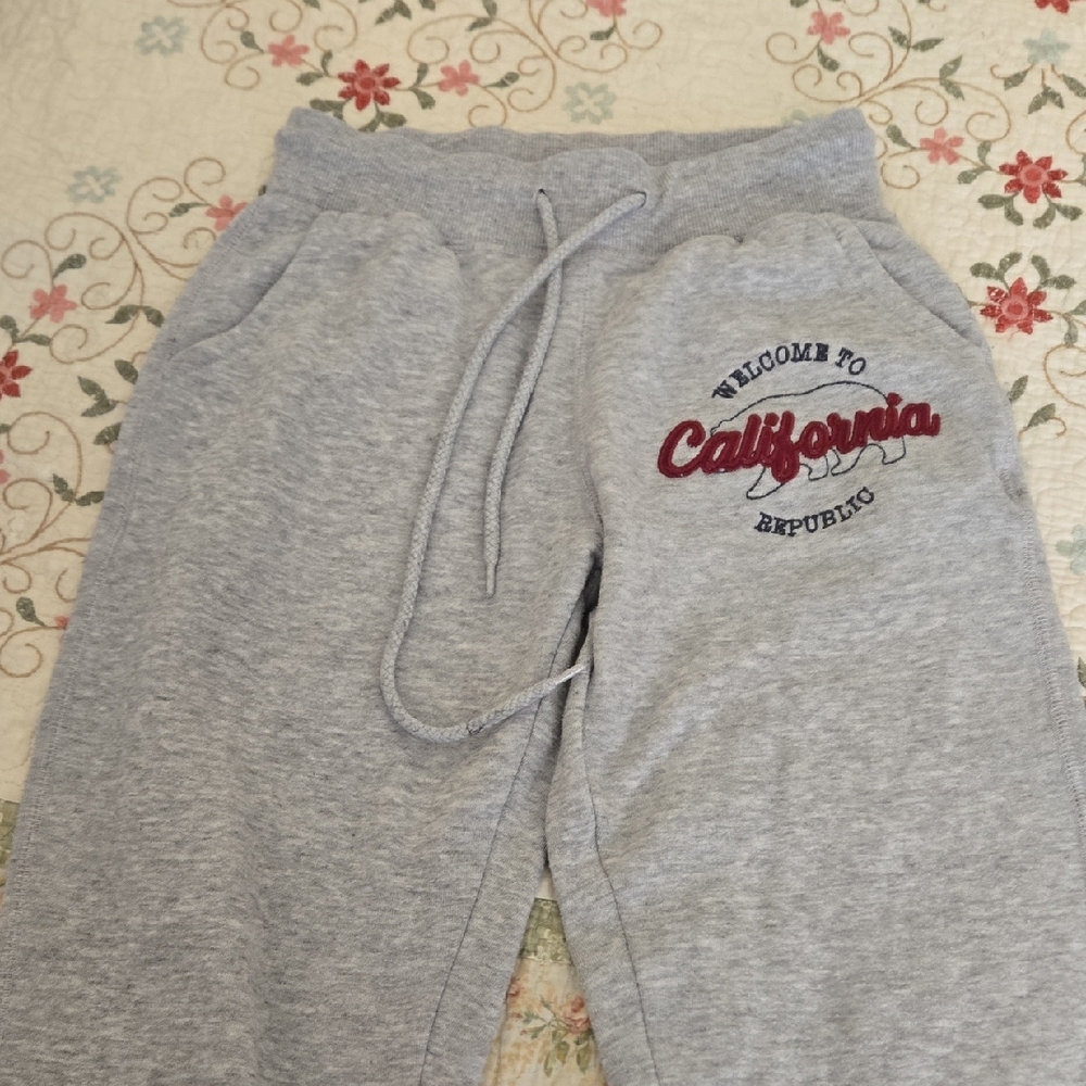 Reflex Gray Kids Joggers with Embroidered Logo
